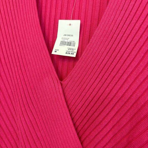 Cato Pink Ribbed Sweater Dress Size Medium - Picture 8 of 10